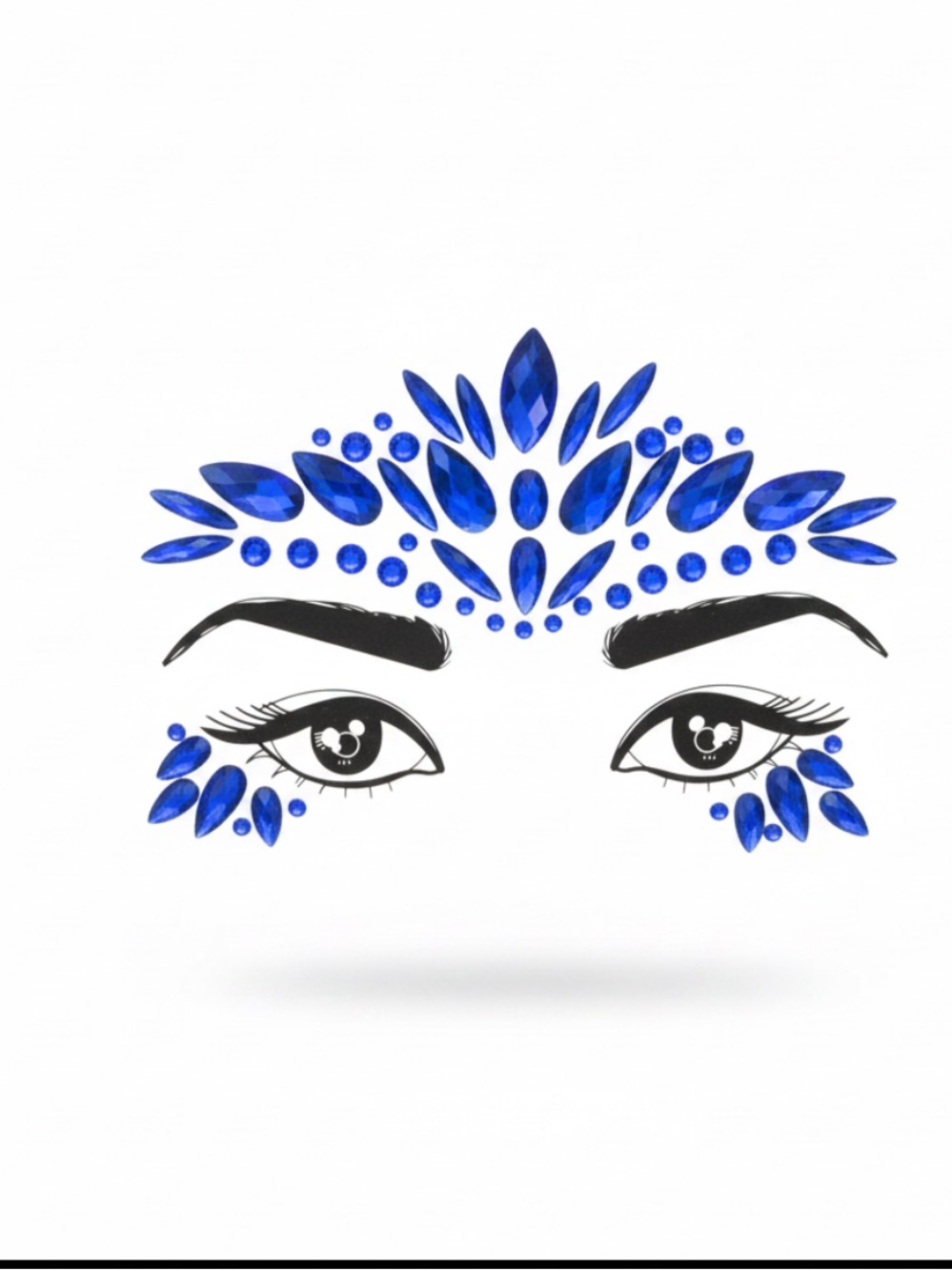 Blue Face Gem Decal Set – Festival Rave Rhinestone Jewelry ✨NWT